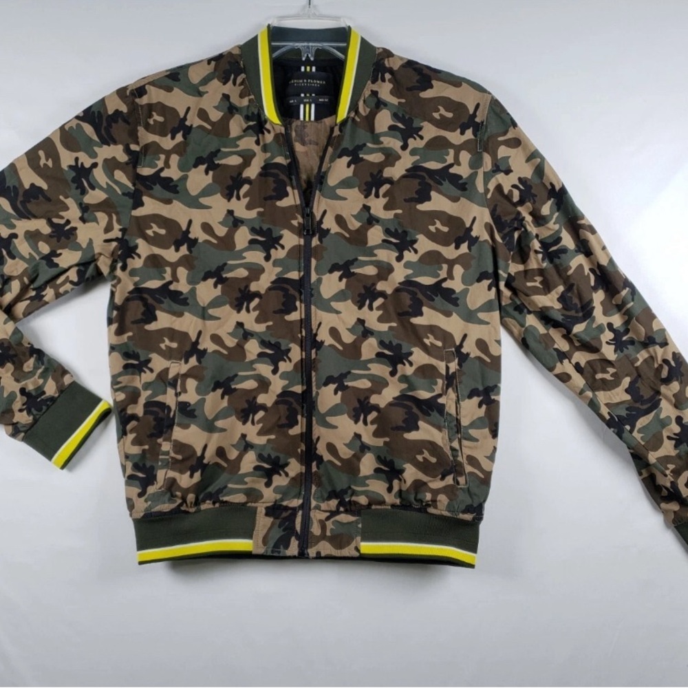 DENIM & FLOWER Camouflage Bomber Jacket USA L MEX 42